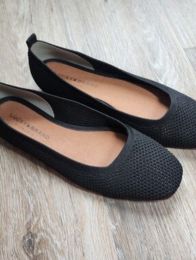 Lucky Brand Women's Black Knit Ballet Flats Size 8.5